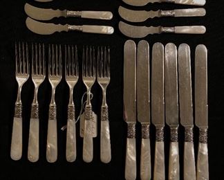 Sterling and mother of pearl flatware