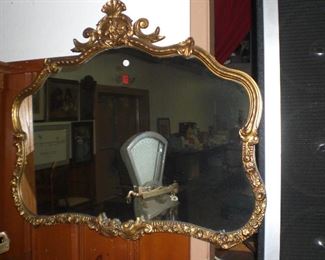 large gold leaf wall mirror