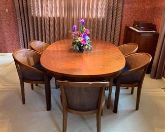 MCM. Dining Table & Chairs. Mozambique Wood