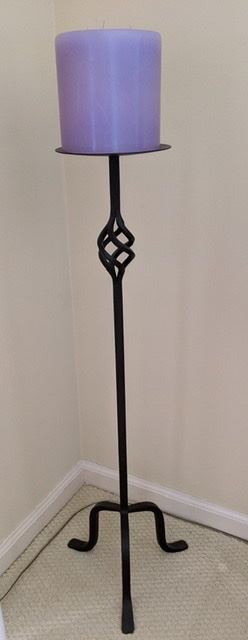 wrought iron stand with candle