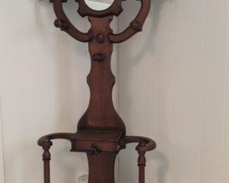 Antique Victorian Walnut hall tree