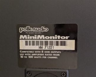 Polk audio Mini Monitor on stand MM 71221