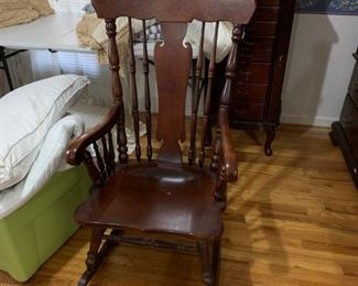 #85		wood rocking chair 	 $65.00 
