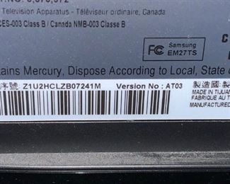#4		Samsung 27" LS27EMNKUYZA  Flat screen	 $100.00 
