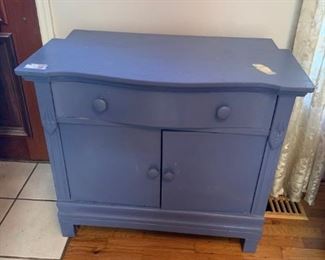 #20		Blue Cabinet w/1 drawer & 2 doors   34x18x29	 $40.00 
