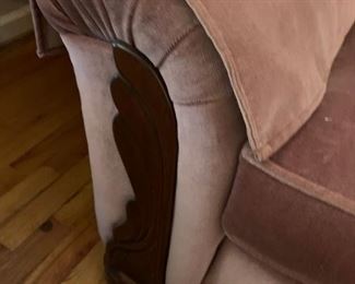 #23		Mid-Century style Mauve velvet Sofa 80" Long 	 $75.00 
