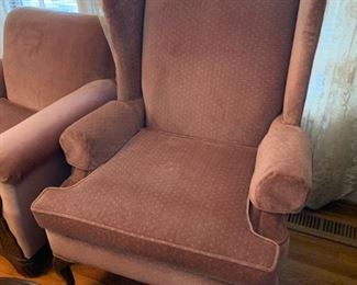 #22		Mauve Polka-dot Velvet Wingback Chair	 $75.00 
