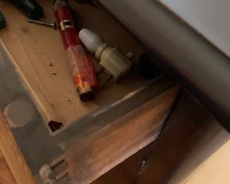 #28		Antique Buffet w/3 drawers & 2 doors w/Mirrored Back   60x21x48	 $275.00 
