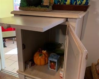 #36		Cream Bead-board End Table w/ 1  rawer  w/pull-out tray  19x26x26  (2)  $75 each
