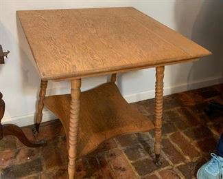 #41		Oak Radio Table w/ball & Claw Feet   22sqx28	 $75.00 
