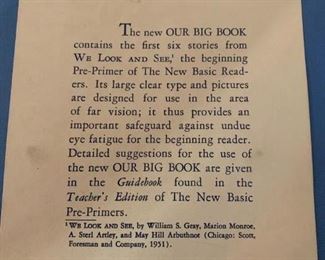 #45		Our Big Book 1951 Original Dick and Jane w/first 6 stories 	 $200.00 
