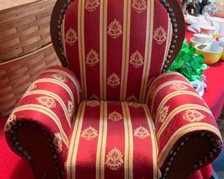 #47		Red/Gold Stripe Doll Chair  15" High	 $15.00 
