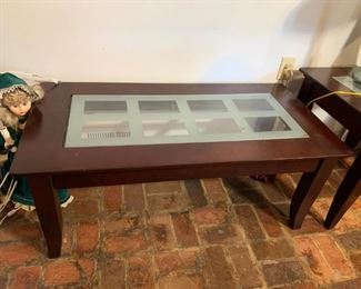 #48		Coffee Table w/glass insert  48x24x20	 $30.00 
