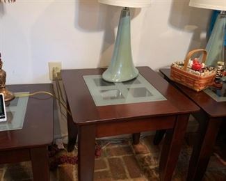 #49		End Table w/glass Insert  24x24x24   (2)  $30 each
