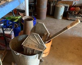 #70		galvanize mop bucket with squeezer handle 	 $40.00 
