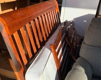 #77		baby bed sled bed with mattress as is 	 $20.00 
