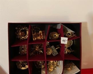 #87		(3)  Danbury Mint Gold ornaments 12 each box  $45 each
