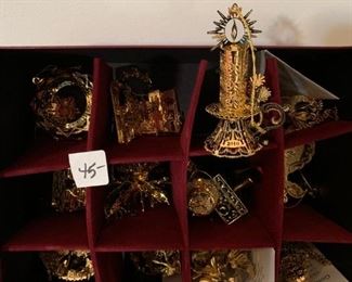 #87		(3)  Danbury Mint Gold ornaments 12 each box  $45 each
