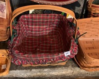 #90		Longaberger Basket w/2 handles & Liner 	 $35.00 
