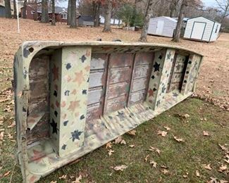 #97 metal bottom flat boat green with 2 seats 	 $200.00 
