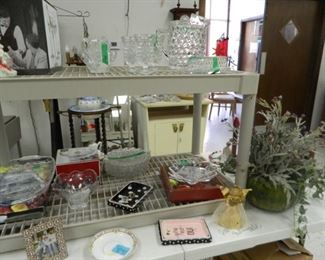 Pottery items, Fostoria, misc.