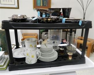 China set, decor, silverplate