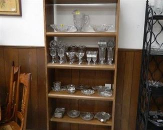 Glassware, bookcase for sale