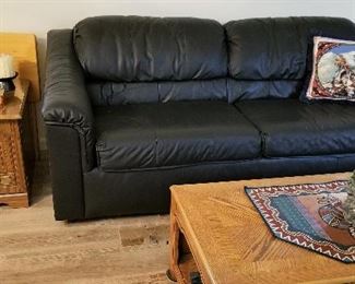 Flexsteel leather deep charcoal gray sofa and loveseat available. Come early as this set will go fast.
