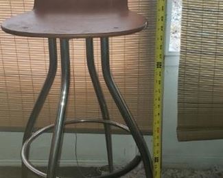 Metal and wood bar stool