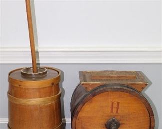 Early wood butter churns