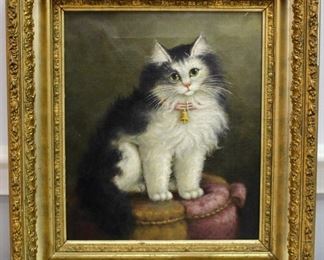 Cat oil painting
