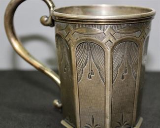 Coin silver decorated cup