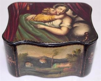 Lacquered lady's hanker chief box