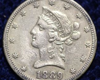 1889 Ten dollar gold coin