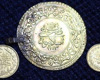 Three Mid Eastern gold coins