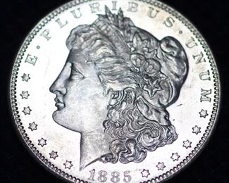 1885 s Morgan silver dollar