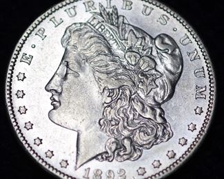 1892 s  Morgan silver dollar