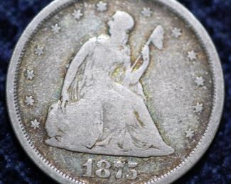 1875 s  twenty cent piece