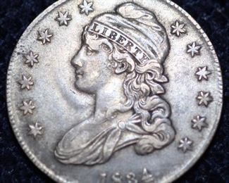 1834 Bust half dollar