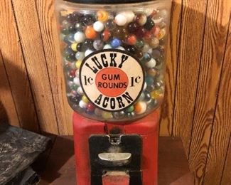 BUBBLE GUM MACHINE FULL OF MARBLES      SOLD