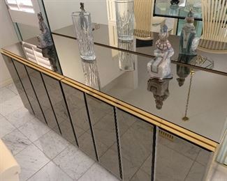 Great Find!  Smokey topaz mirror with gold trim. 6 ft Lx 19" Width x 30"High