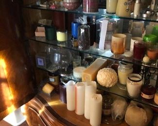 Candles inside a charming armoire