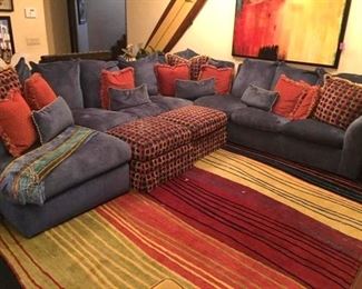 large comfy sectional in movie theater room