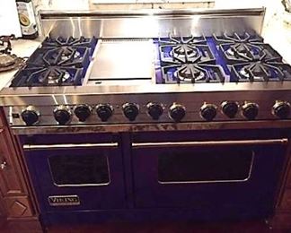 48โ 6 burner with griddle in blue beautiful ๐