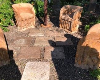 pavers & concrete chairs