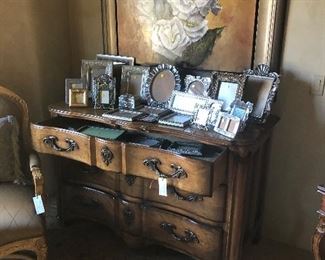 beautiful Ralph Lauren chest with loads of pretty frames