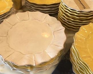 white & yellow dishes made in France