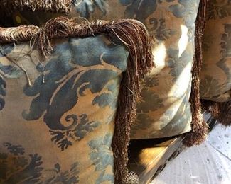 custom Fortuny fabric pillows gorgeous