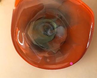 modern glass art bowl Italian