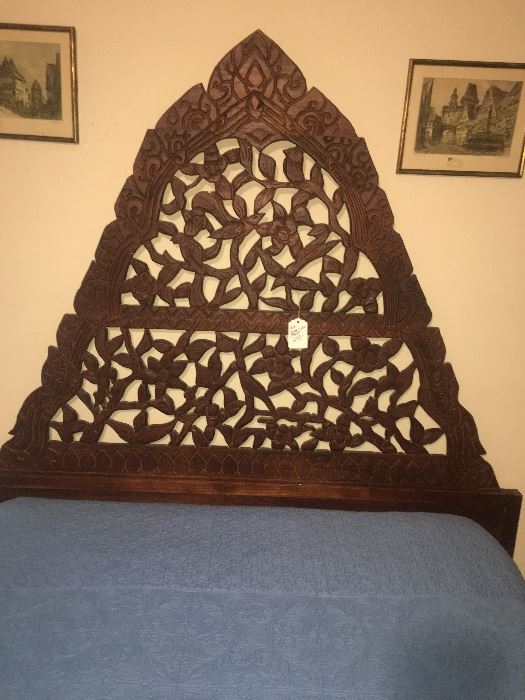 carved wood bed-a most unique find 
